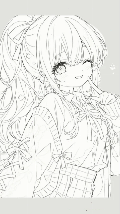 Bé tập tô anime Một bé gái đang tập trung tô màu hình tô màu anime girl