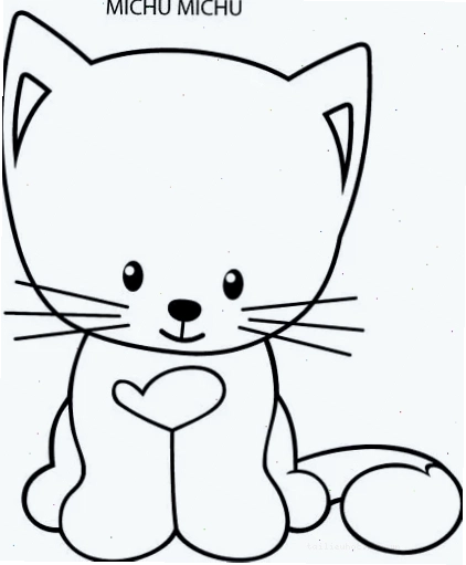 Tranh cat tô màu Một bức tranh cat tô màu chú mèo dễ thương