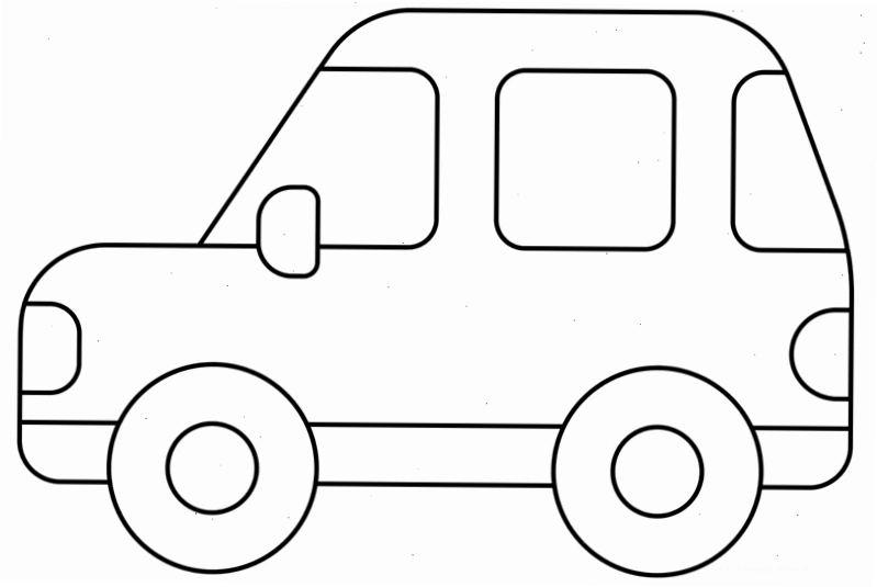Một mẫu hình vẽ ô tô cho bé tô màu đơn giản nhất