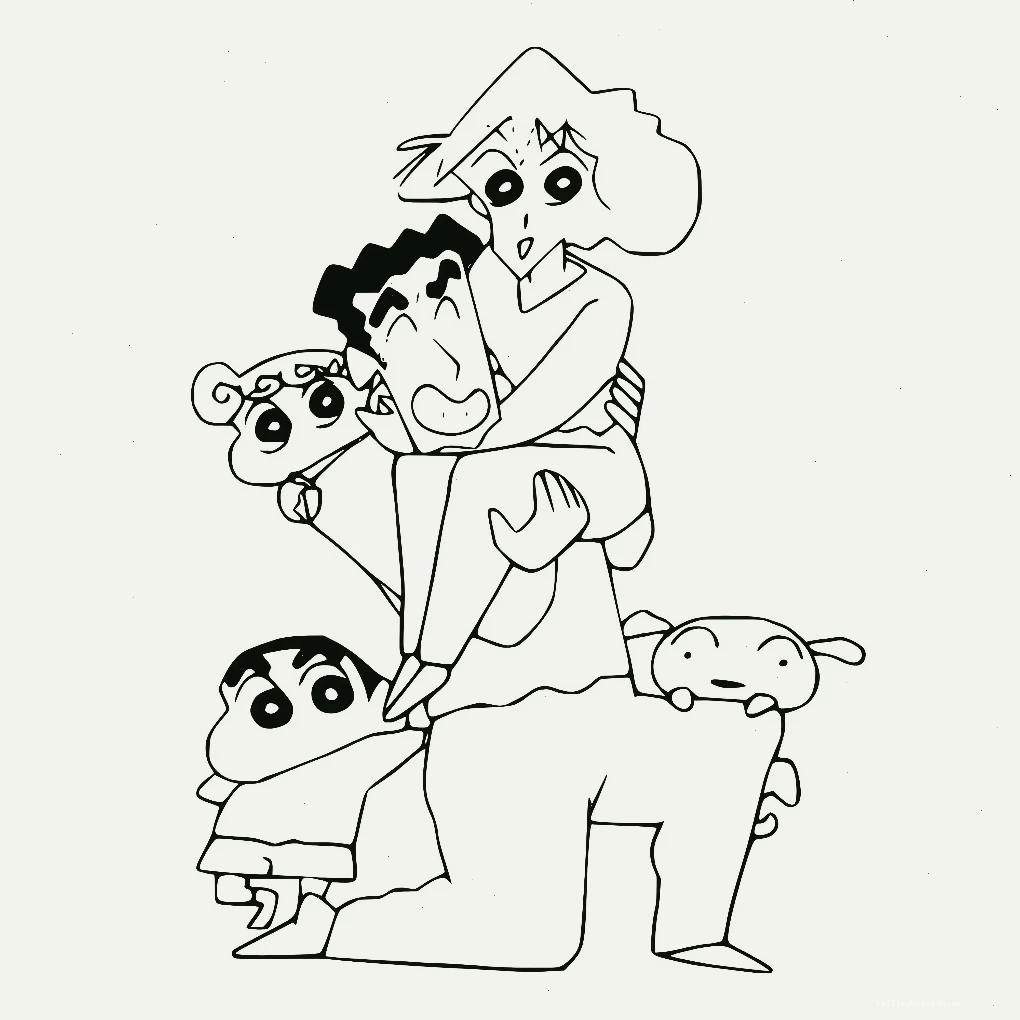 ngộ nghĩnh tranh tô màu shin cậu bé bút chì cute