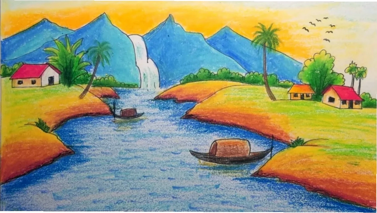 Kỹ thuật đổ bóng ngọn núi tô màu gì để có chiều sâu