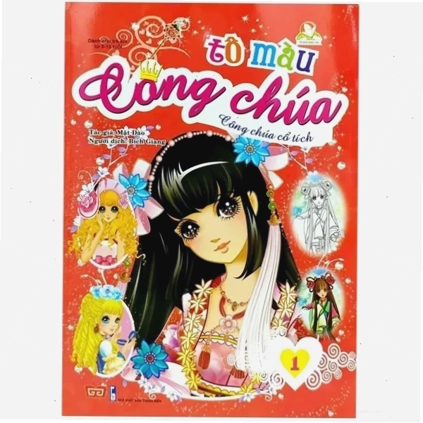 quyển sách tô màu công chúa người đẹp và con thú