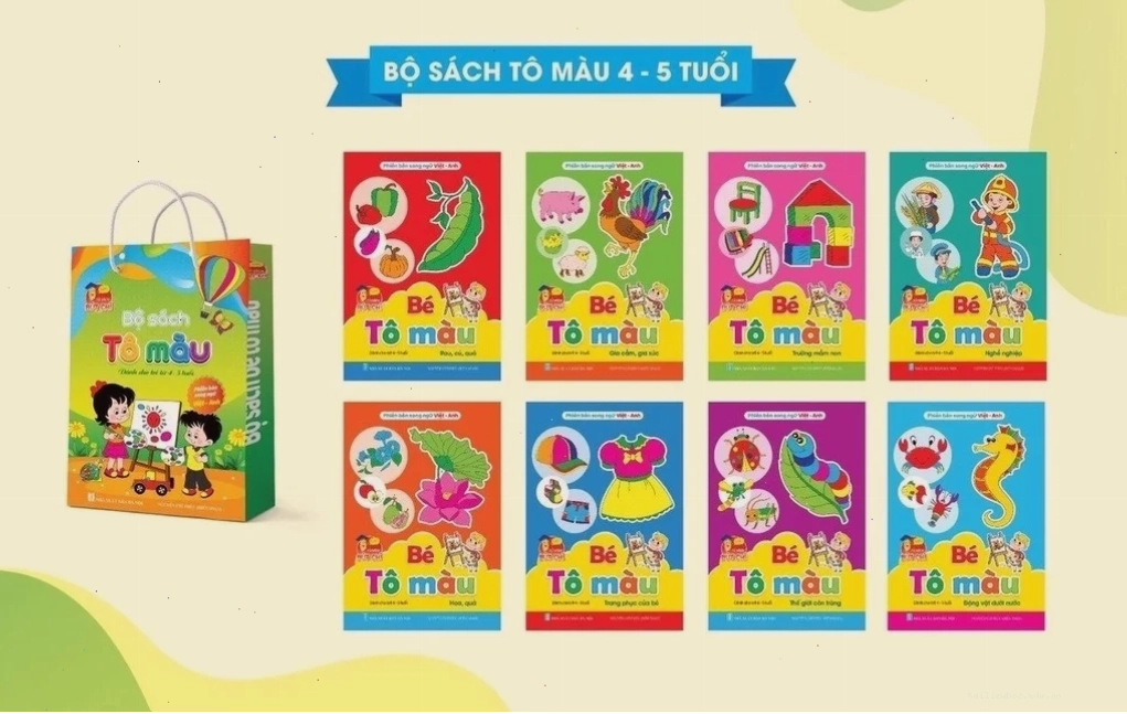 sách tô màu cho bé 4 tuổi chủ đề hoa quả