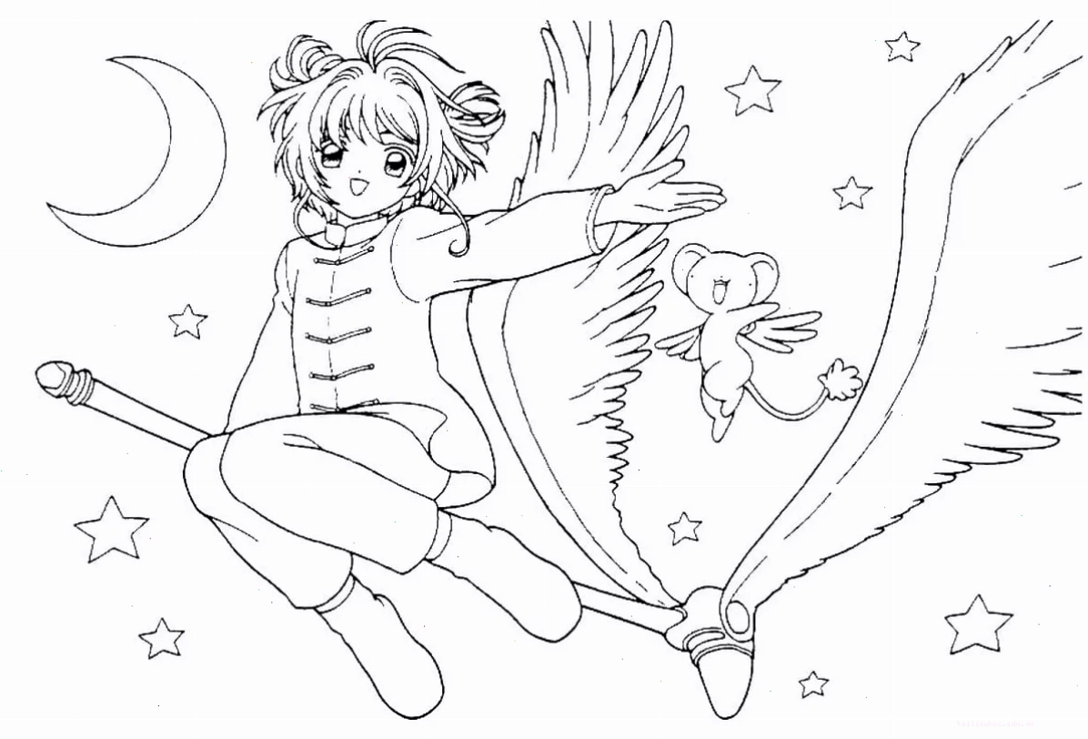 sakura tươi cười chào các bạn sakura tô màu đang giơ tay chào