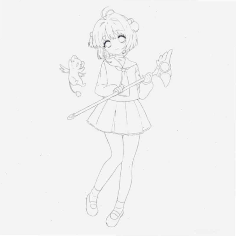 sakura hóa thân thành thiên thần sakura tô màu thiên thần