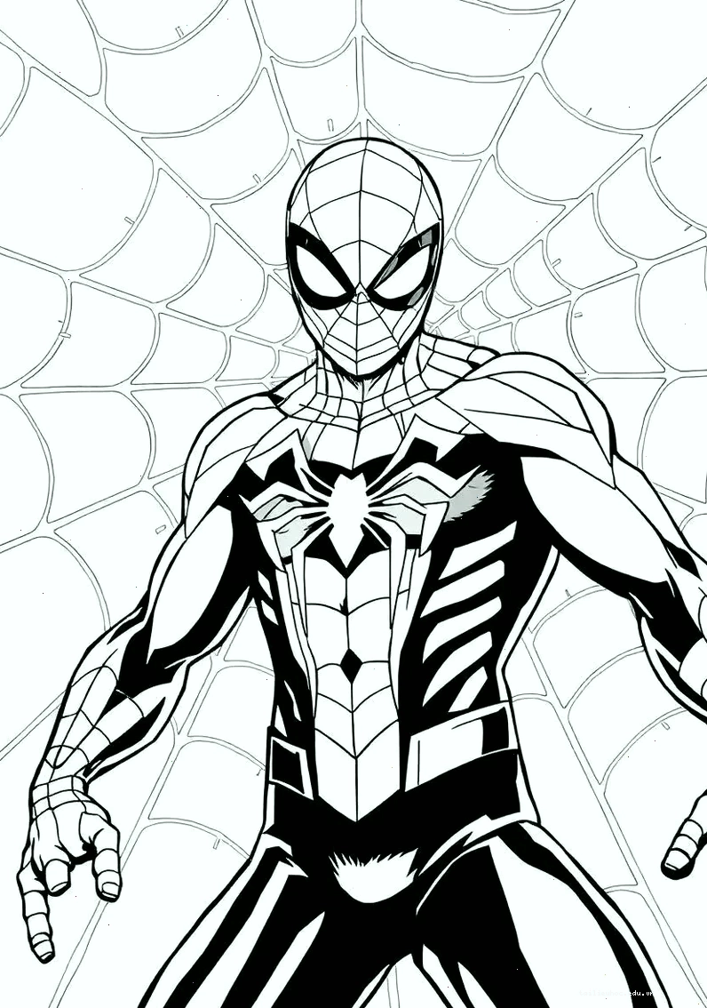 spider man tranh tô màu người nhện bắn tơ