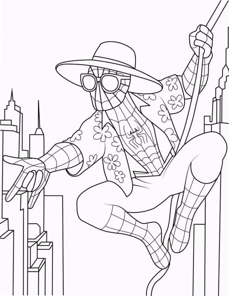 spider man tranh tô màu người nhện nữ