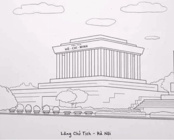 tô màu bác hồ cùng lăng bác trang nghiêm