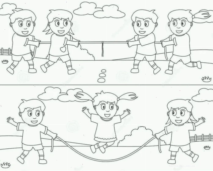 tô màu bé đến trường