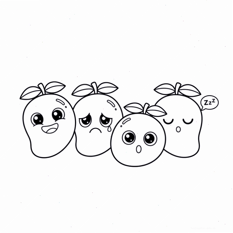 tô màu quả xoài chưa tô màu