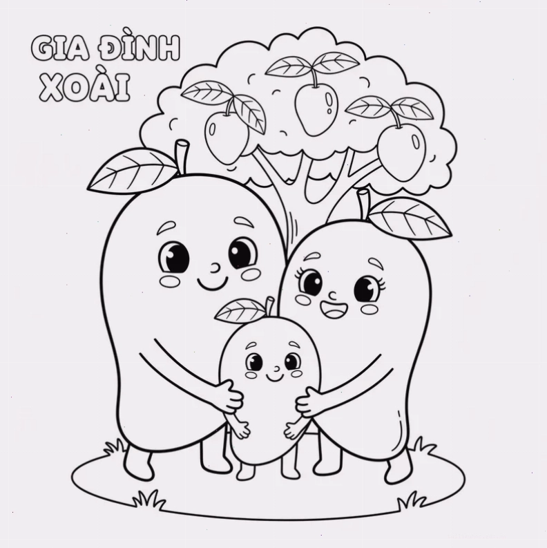 tô màu tranh quả xoài tô màu