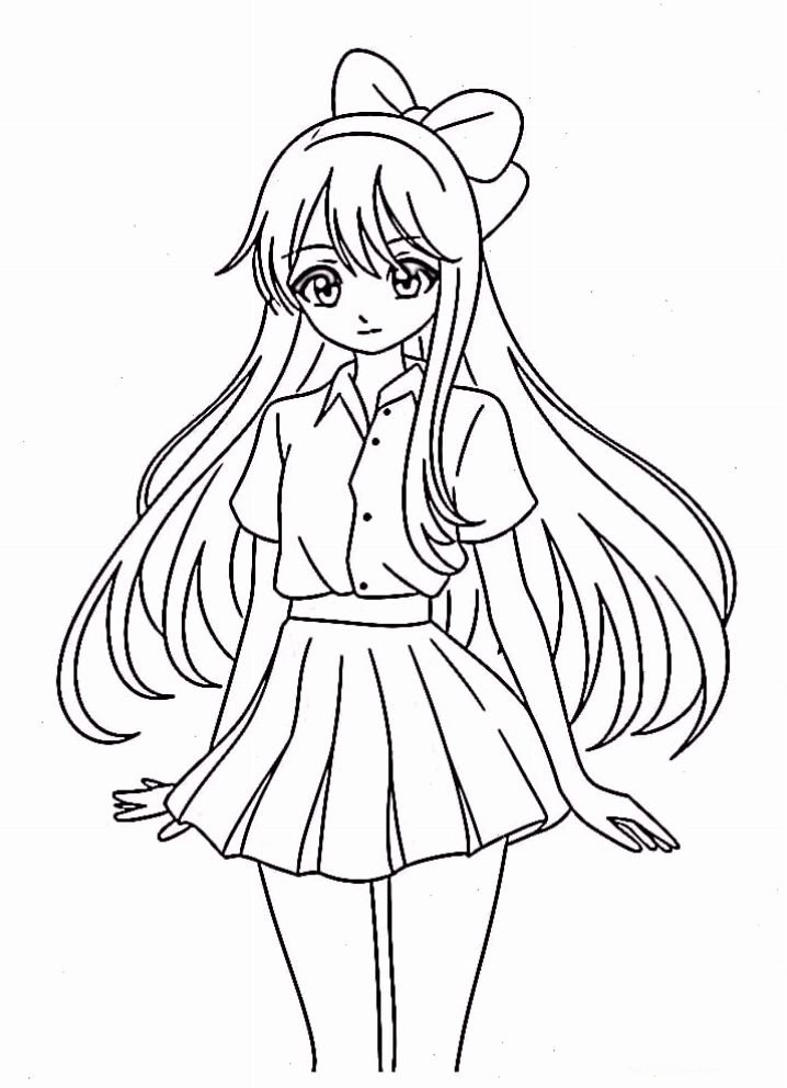 Nhân vật nam anime Tranh anime chưa tô màu của bé trai
