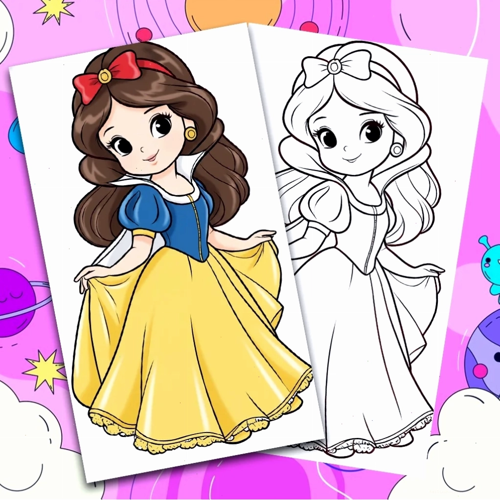 tranh chibi mắt tròn