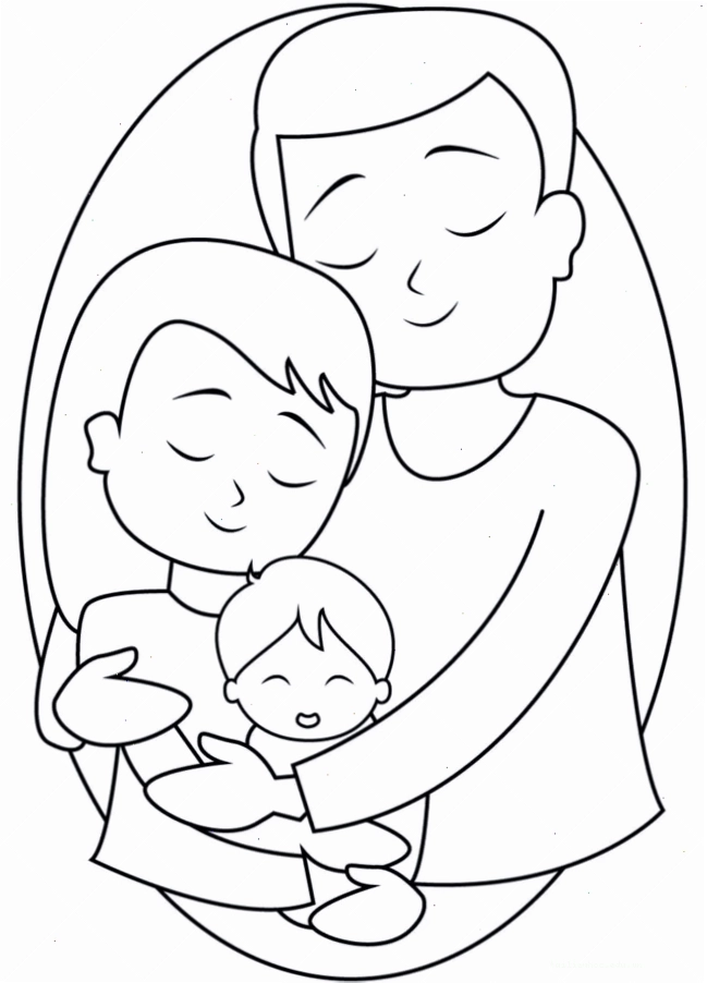 tranh cho trẻ tô màu chủ đề gia đình đi dã ngoại