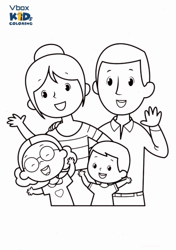 tranh cho trẻ tô màu chủ đề gia đình dọn dẹp