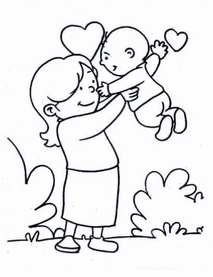 tranh cho trẻ tô màu chủ đề gia đình sinh nhật