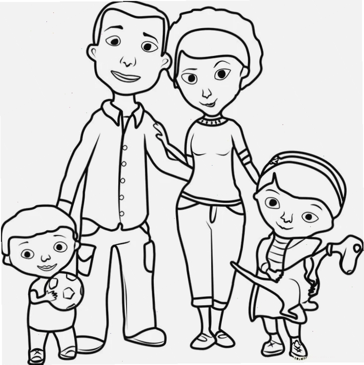 tranh cho trẻ tô màu chủ đề gia đình xem phim