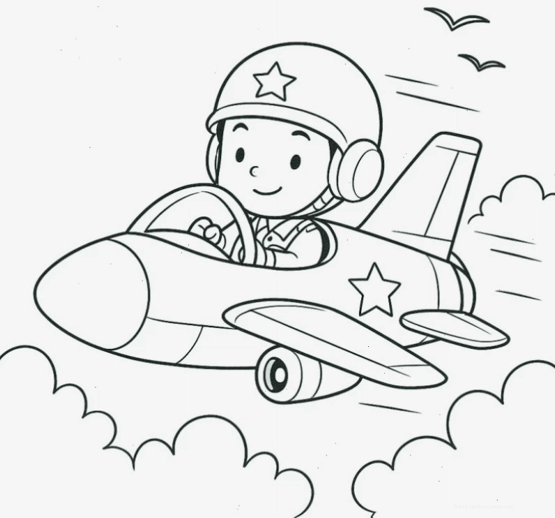 tranh chú bộ đội chưa tô màu hình bộ đội đặc chủng