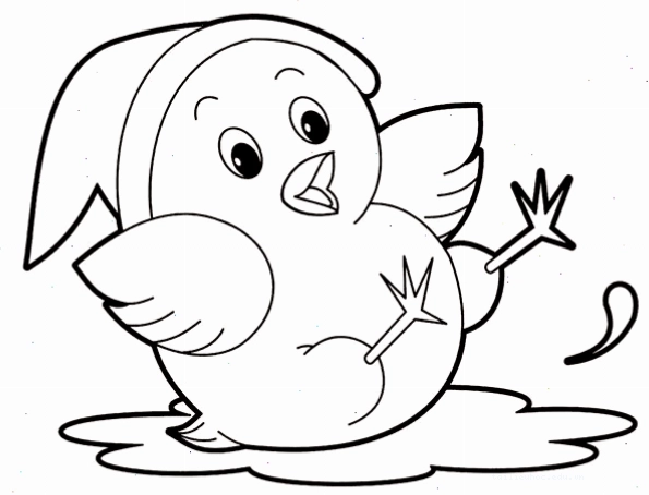 tranh con gà cho trẻ tô màu nông trại