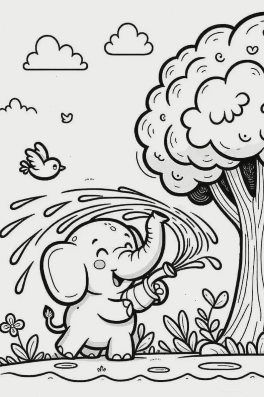tranh con voi cho trẻ tô màu vui nhộn tranh con voi cho trẻ tô màu vui nhộn