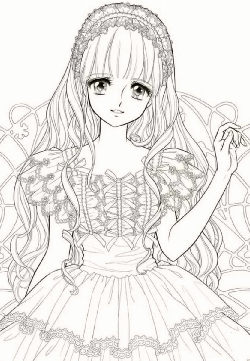 tranh công chúa anime trong file pdf tranh tô màu công chúa