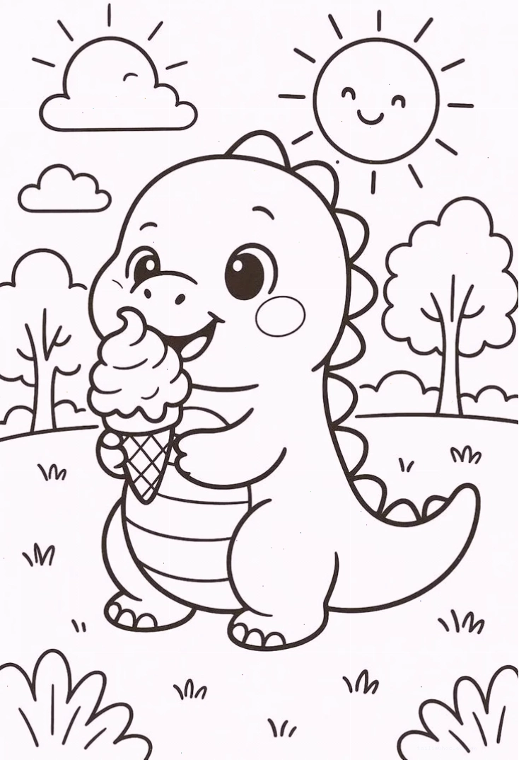 tranh khủng long tô màu bạo chúa T-Rex dũng mãnh