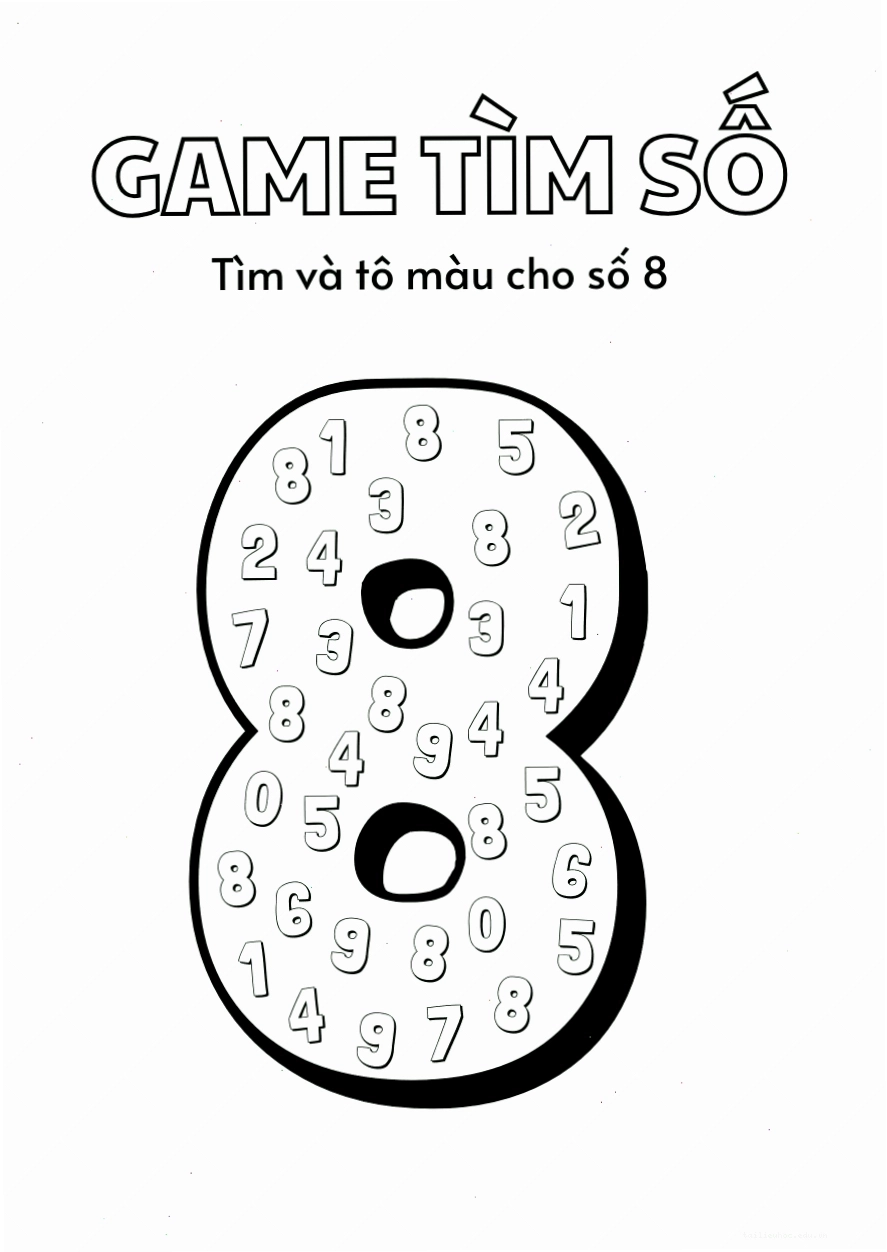 Số 8 dễ thương Tranh số 8 đáng yêu