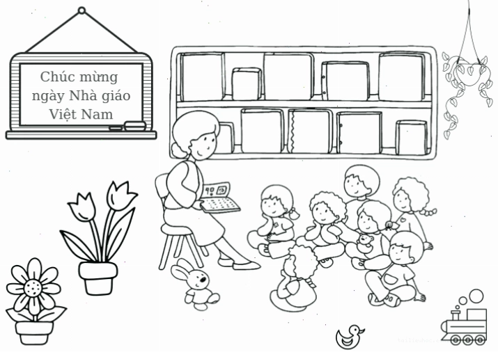tranh tô màu 20 tháng 11 cho bé