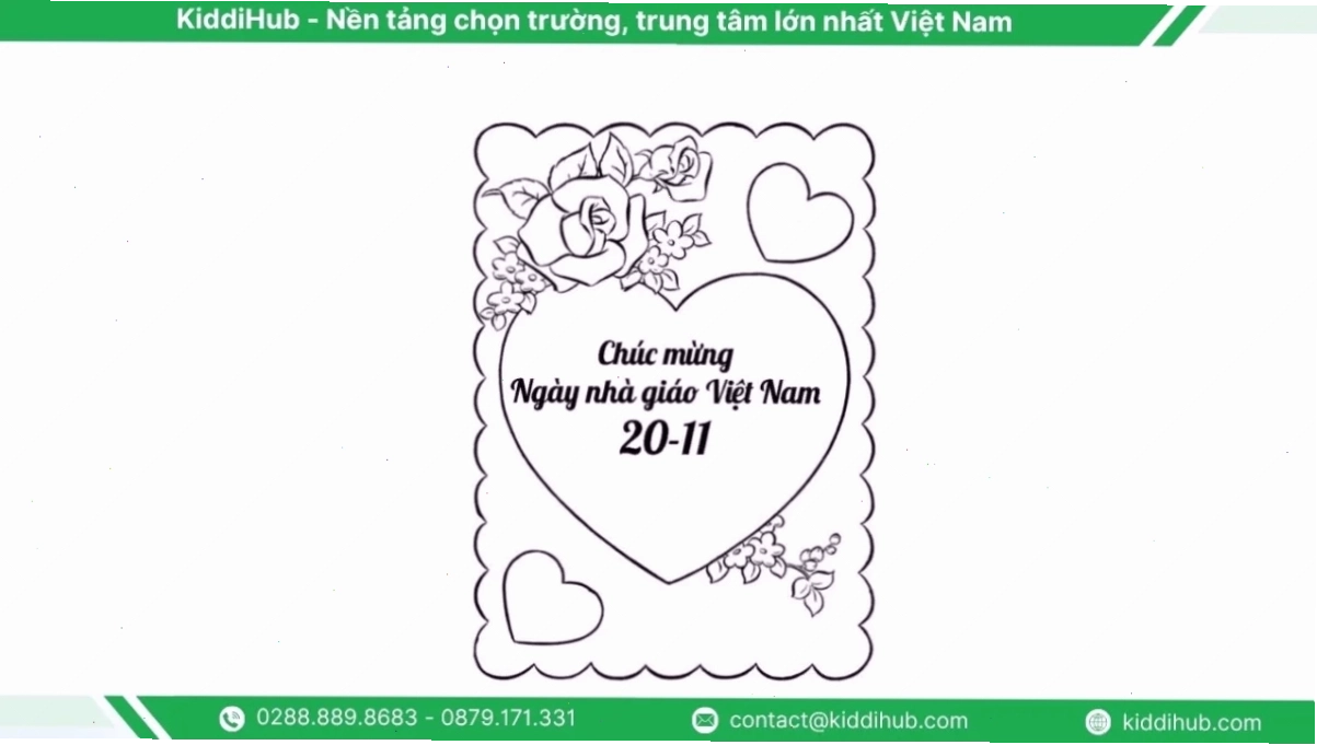 tranh tô màu 20 tháng 11 dễ thương