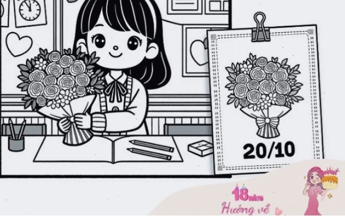 tranh tô màu 20 tháng 11 độc đáo