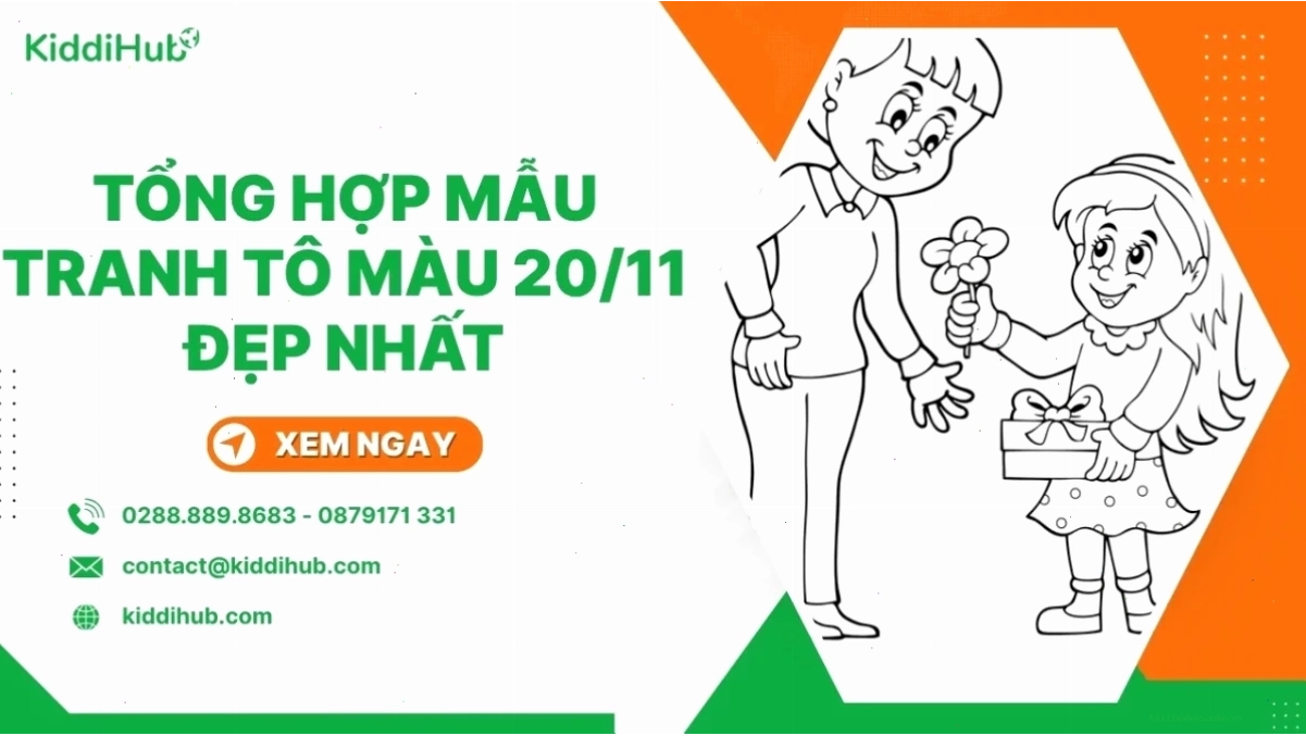 tranh tô màu 20 tháng 11 nghệ thuật