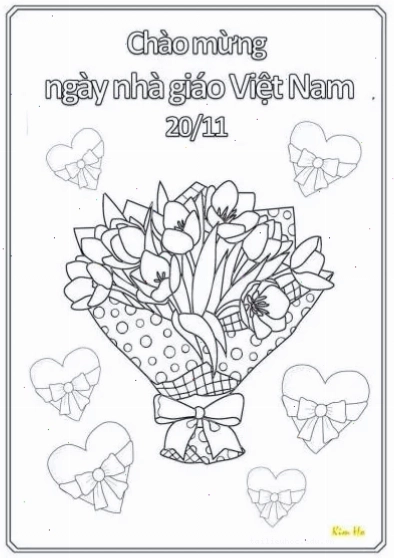 tranh tô màu 20 tháng 11 sáng tạo