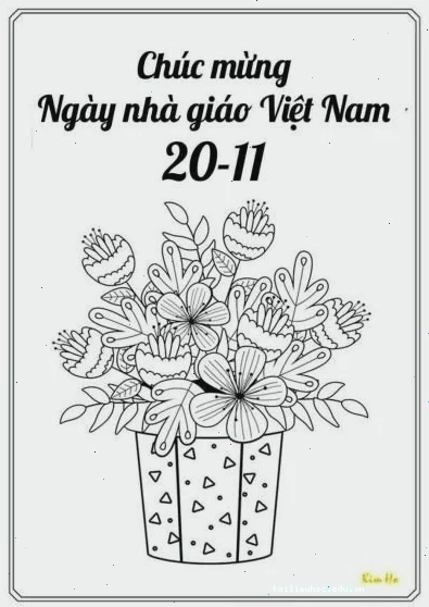 tranh tô màu 20 tháng 11 vui tươi