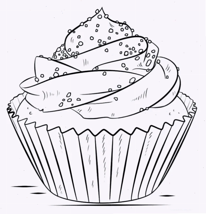 tranh tô màu bánh cupcake đáng yêu
