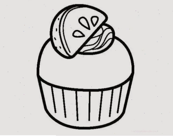 tranh tô màu bánh cupcake dễ dàng