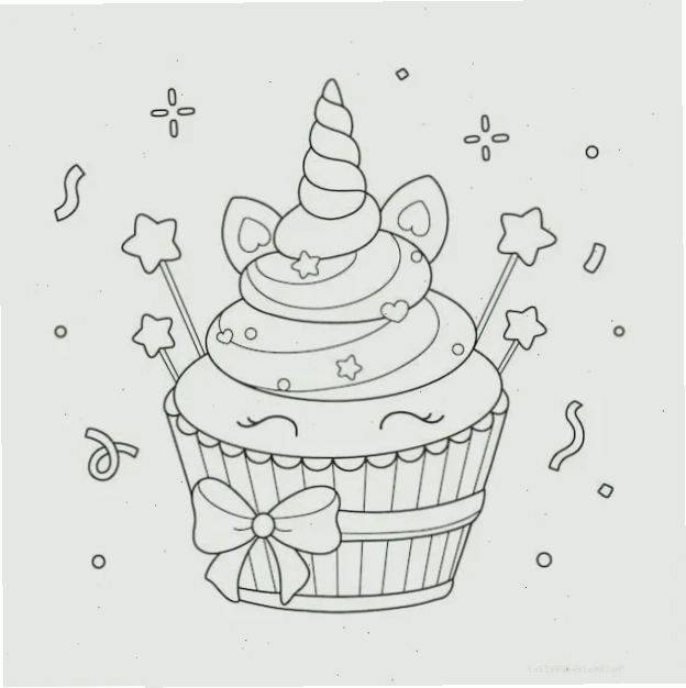 tranh tô màu bánh cupcake ngộ nghĩnh