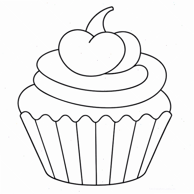 tranh tô màu bánh cupcake sáng tạo