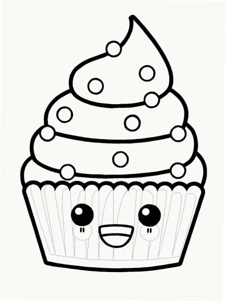tranh tô màu bánh cupcake trong khuôn
