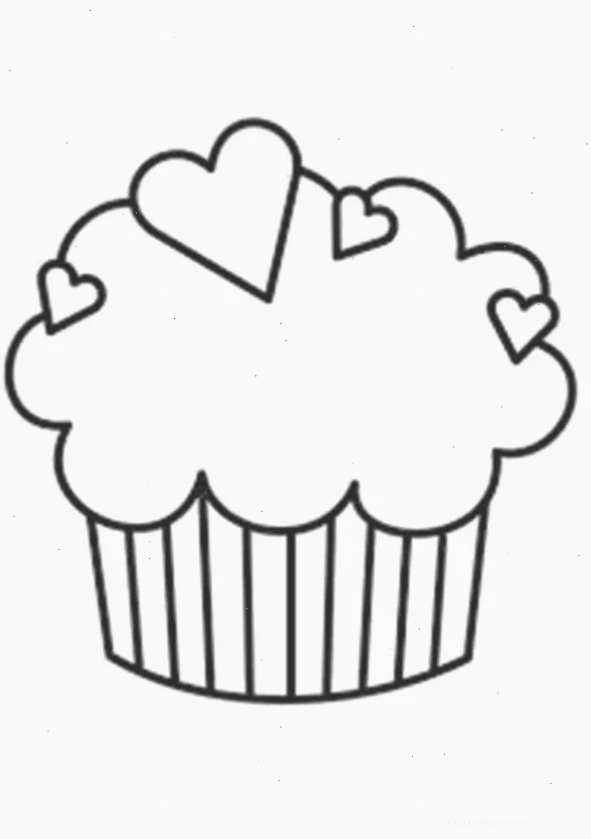 tranh tô màu bánh cupcake và cô bé