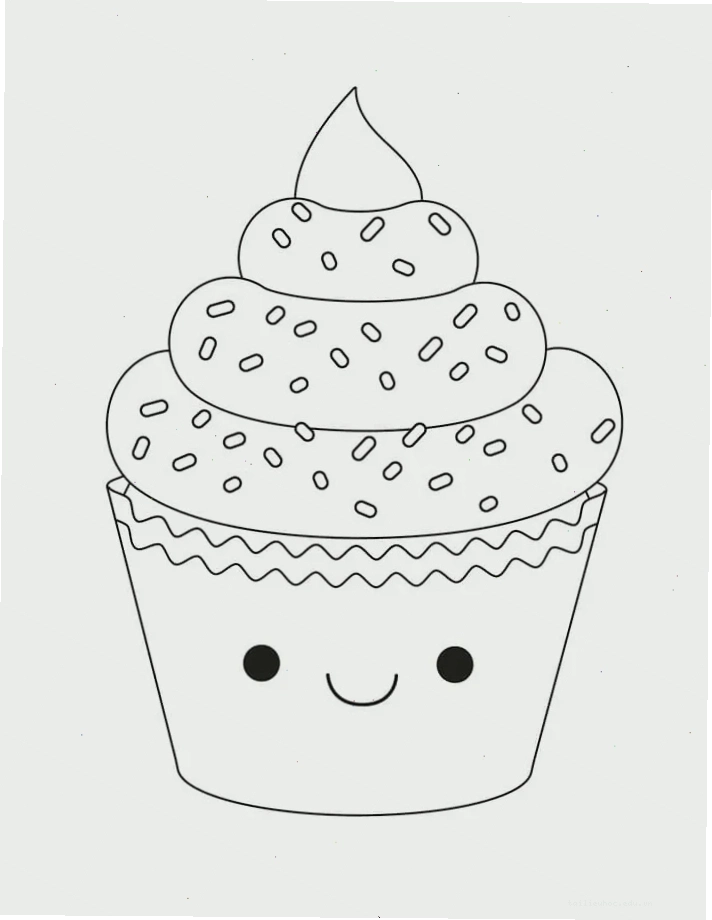 tranh tô màu bánh cupcake với hoa