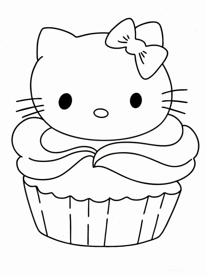 tranh tô màu bánh cupcake với nến