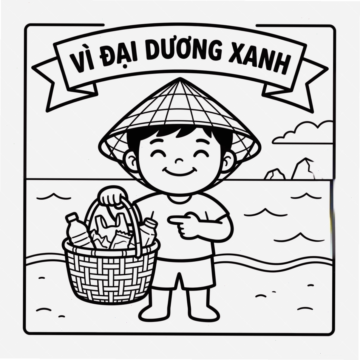tranh tô màu bảo vệ môi trường biển