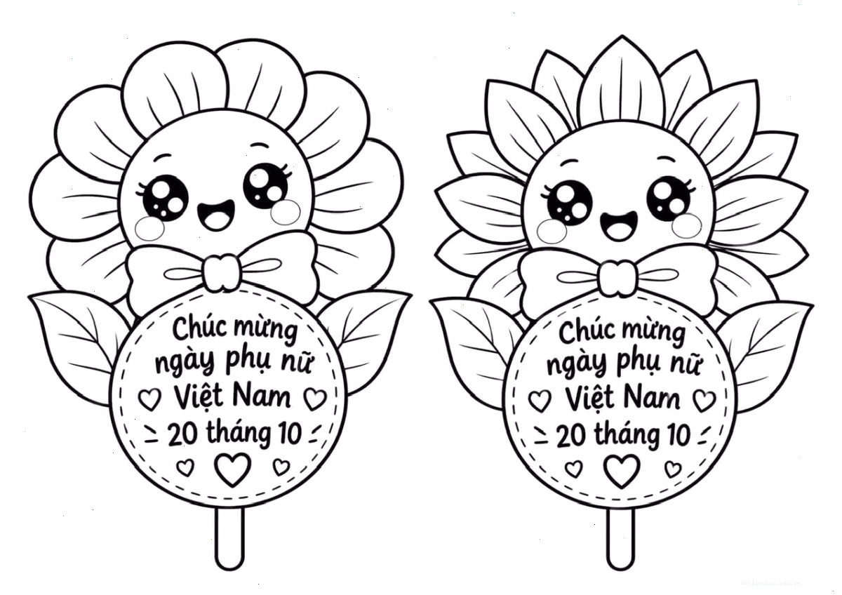 tranh tô màu bé tặng hoa cho mẹ rực rỡ
