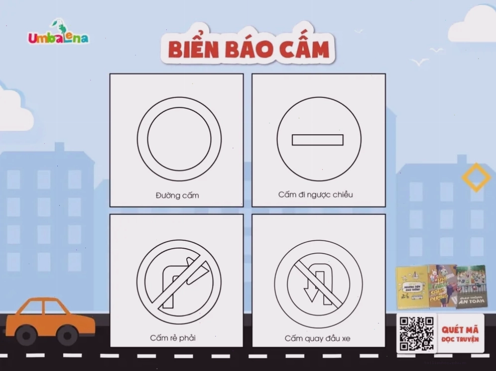 tranh tô màu biển báo