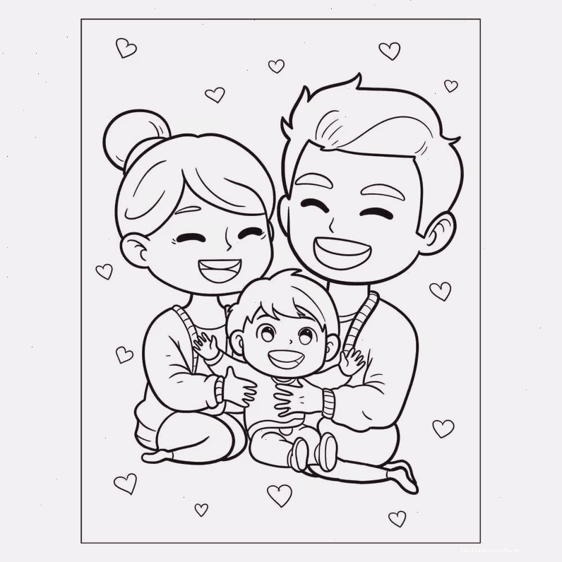 tranh tô màu bố mẹ