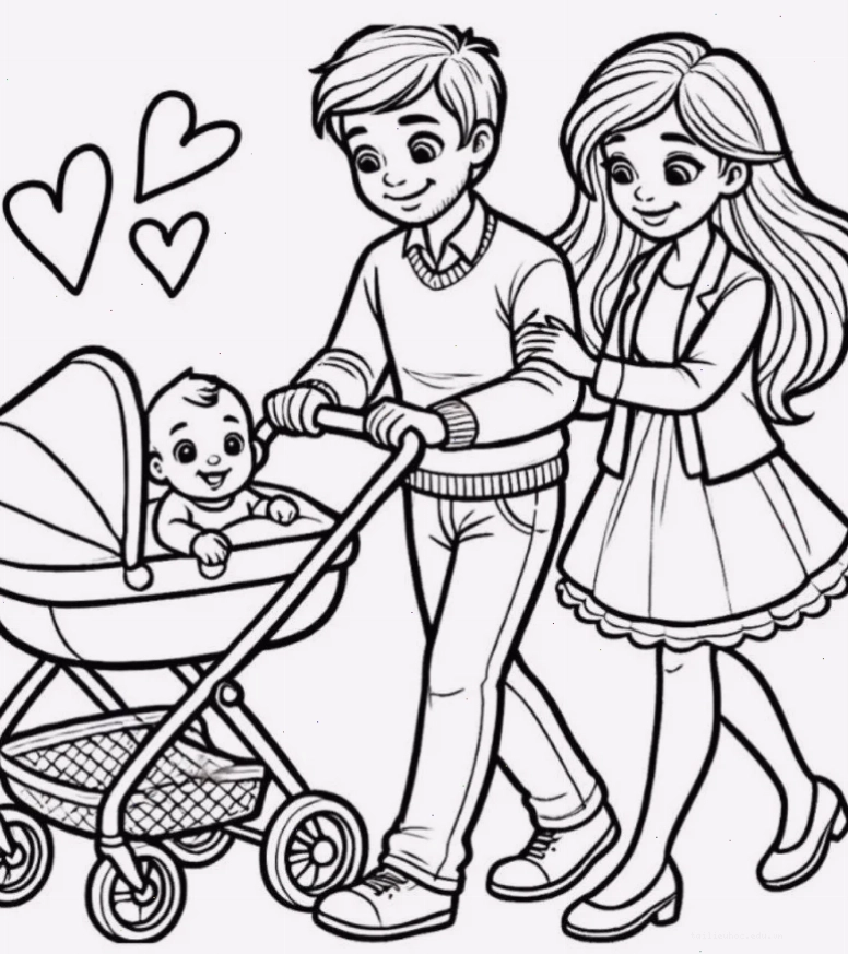 tranh tô màu bố mẹ
