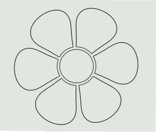 tranh tô màu bông hoa 6 cánh