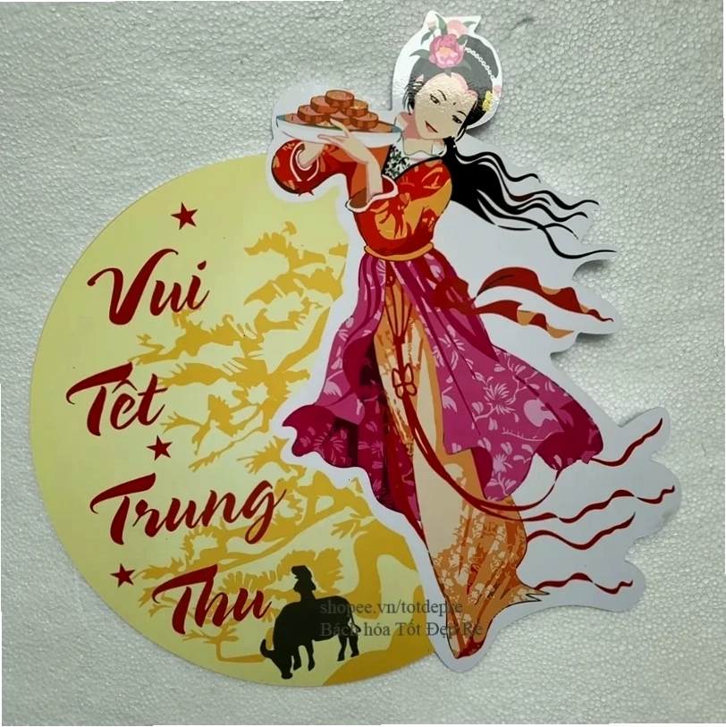 tranh tô màu chị hằng nga đẹp tư thế đứng