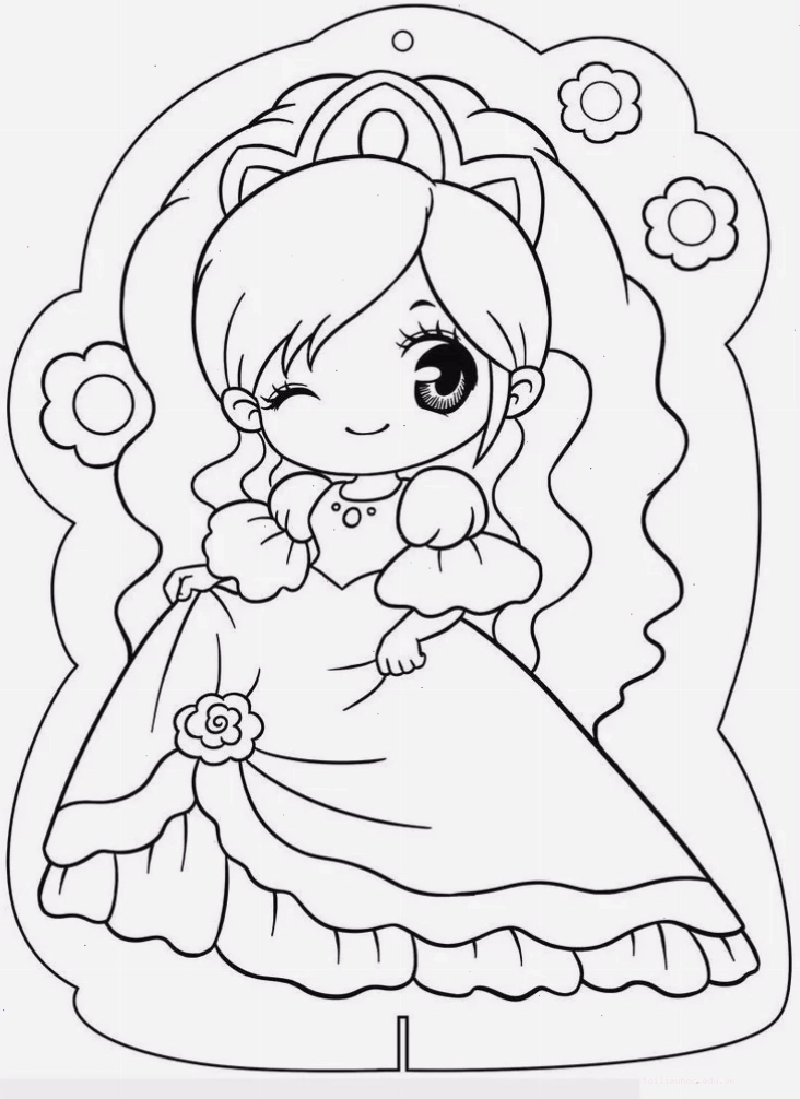 tranh tô màu chibi mắt to tròn