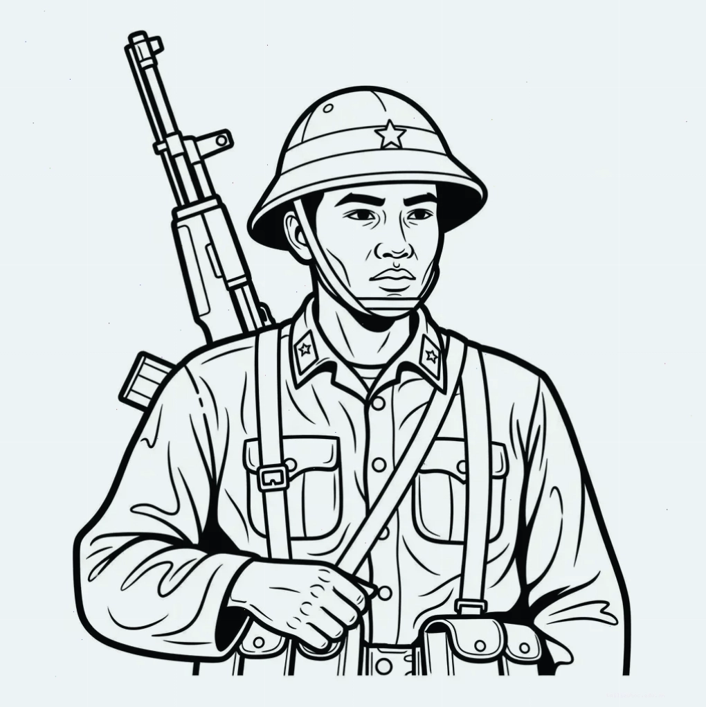 Bộ đội giúp dân Tranh tô màu chú bộ đội giúp dân